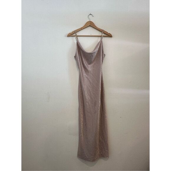 River Island Slip Dress Midi Cheetah Print Size 8 - Picture 1 of 7